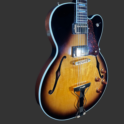 Side of Used 2013 Gibson Midtown Kalamazoo Hollowbody Vintage Sunburst w/OHSC TFW3114