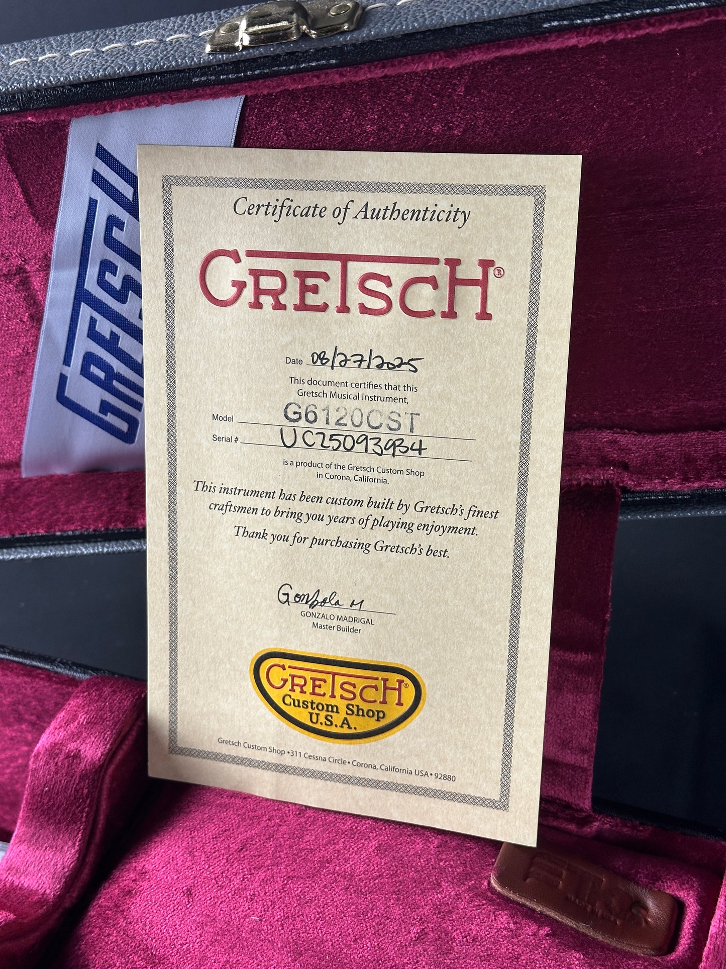 Gretsch Custom Shop G6120-59 Shell Pink NOS w/case UC25093934