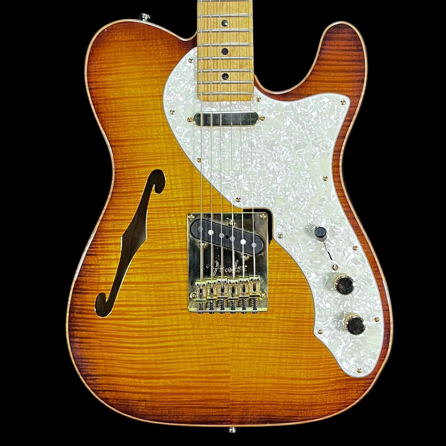 Front of Used 2013 Fender Select Thinline Telecaster GH w/case TFW3031
