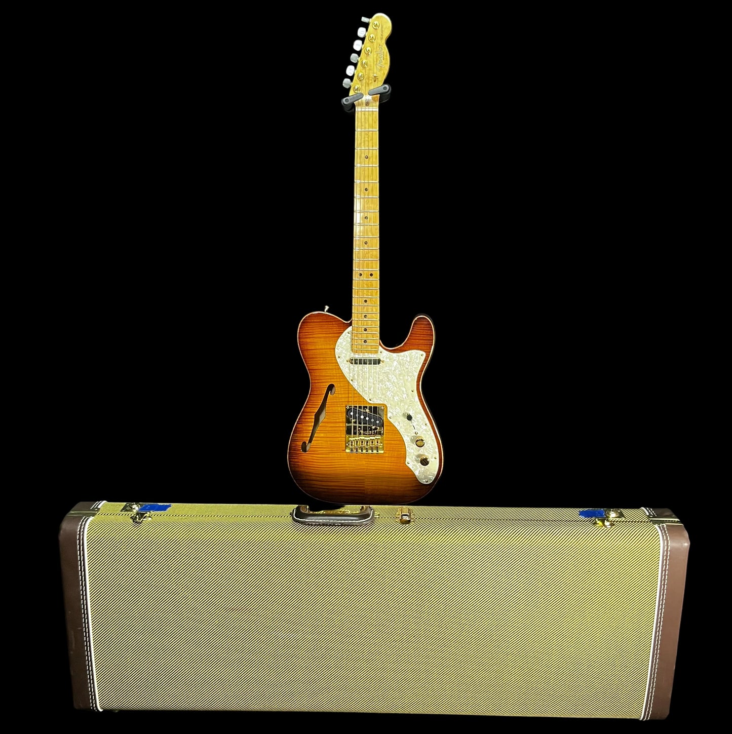 Front of and case of Used 2013 Fender Select Thinline Telecaster GH w/case TFW3031