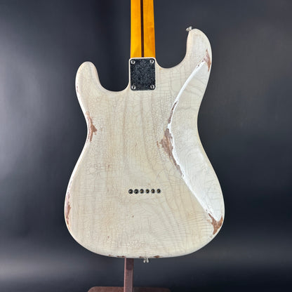 Back of Used 2020 Whitfill Custom Guitars S Style Hardtail Olympic White.