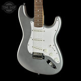 Front angle of Used Squier Affinity Series Stratocaster Silver.