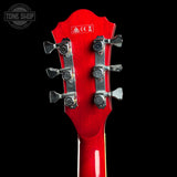 Back of headstock of Used Ibanez AS-73L TCD 5B-01 Cherry Red.