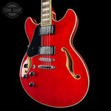 Front angle of Used Ibanez AS-73L TCD 5B-01 Cherry Red.