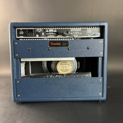 Back of Used Fender '68 Custom Vibro Champ Reverb Navy Blue.
