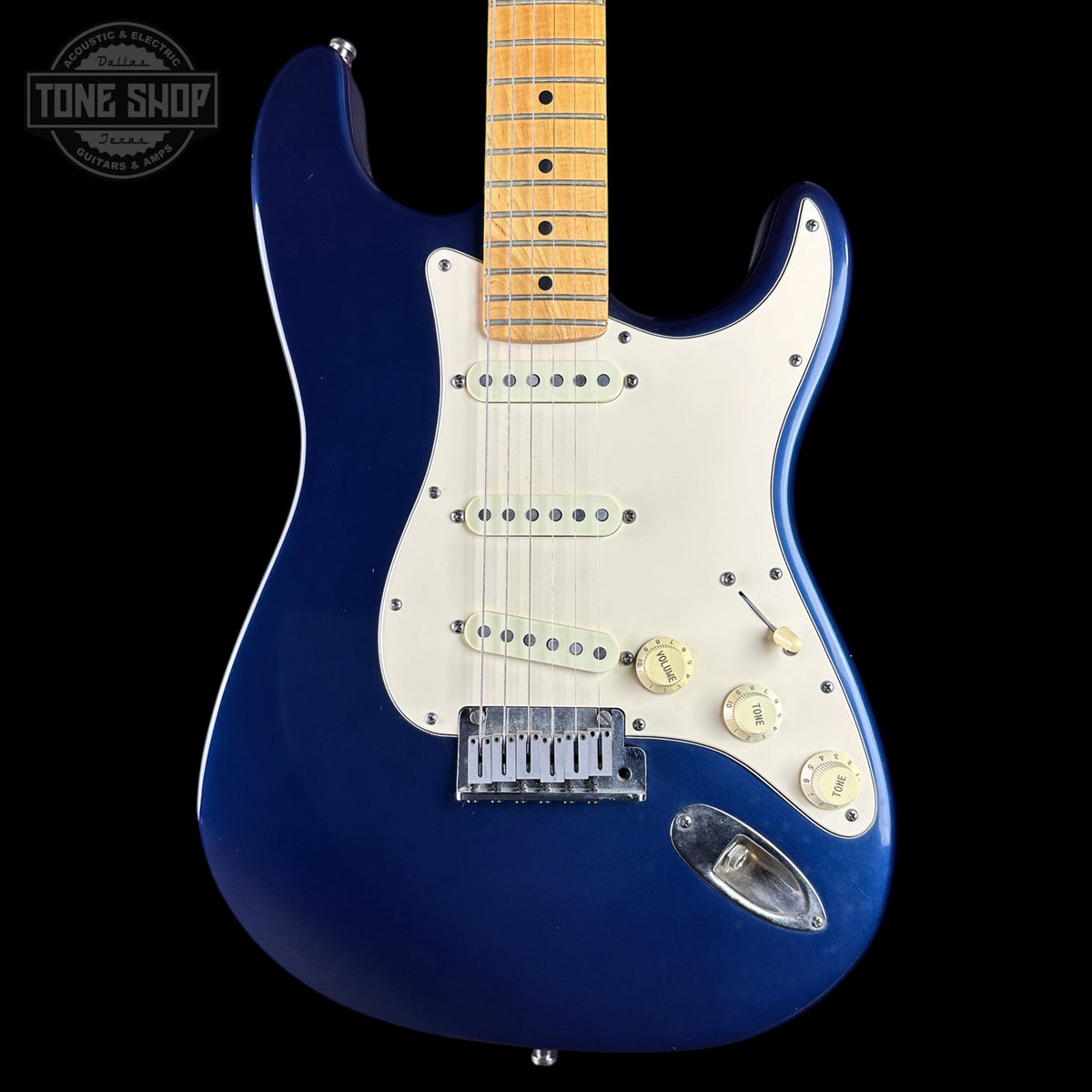 Front of Used 1991 Fender American Standard Midnight Blue.