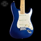 Front angle of Used 1991 Fender American Standard Midnight Blue.