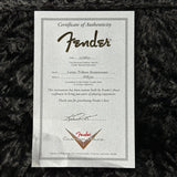 Fender Certificate of Authenticity on a textured black background