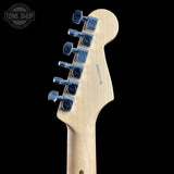 Back of headstock of Used 2018 Fender American Standard Stratocaster Vintage White Left Handed.