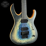 Front angle of Used Mayones Duvell Elite Pro 6 Galaxy Eye Blue Satin.
