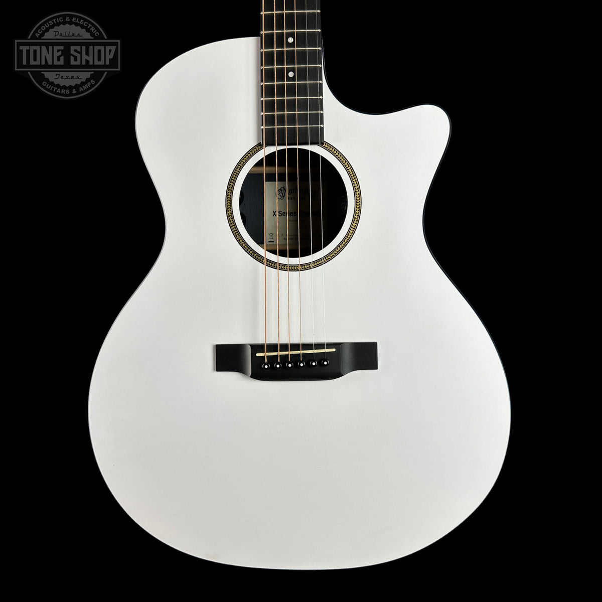 Front of Used Martin GPC-X1E Special White.