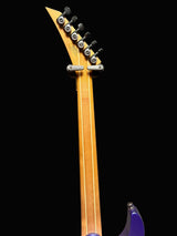 Guitar neck with headstock on a gray background