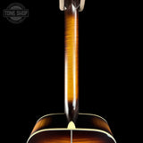 Back of neck of Martin Custom Shop 28 Style OM Adirondack/Pacific Big Leaf Flamed Maple Ambertone.