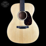 Front of Martin Custom Shop  18 Style 0000/M Adirondack/Quilted Mahogany.