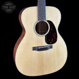 Front angle of Martin Custom Shop  18 Style 0000/M Adirondack/Quilted Mahogany.