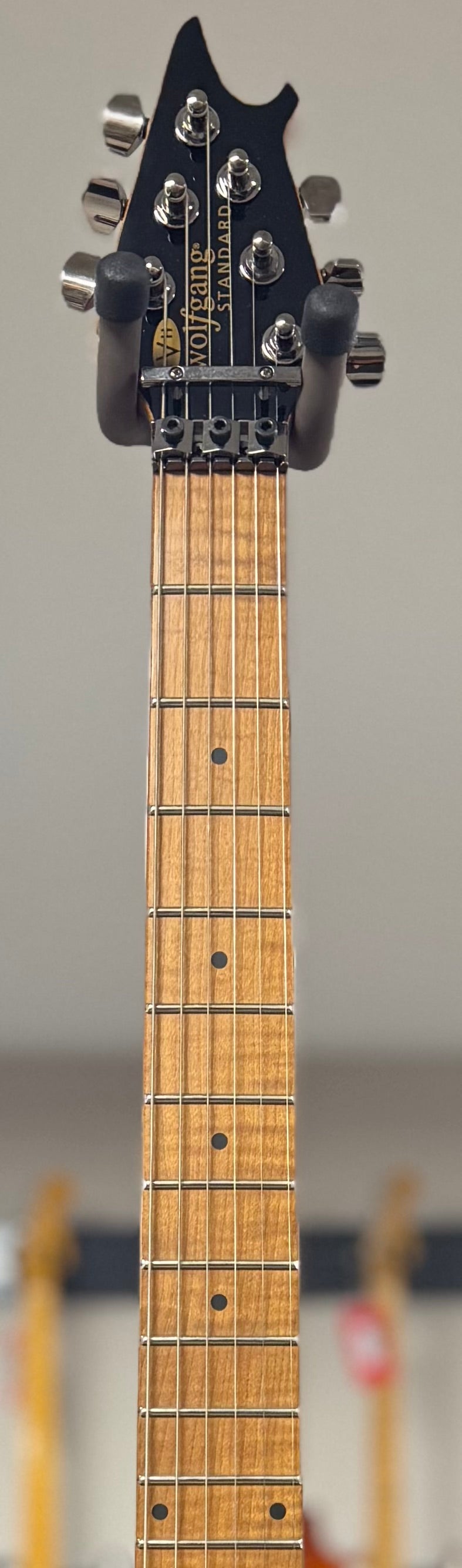 Front of neck of Used 2021 EVH Wolfgang Standard Ziricote w/bag TSU22805