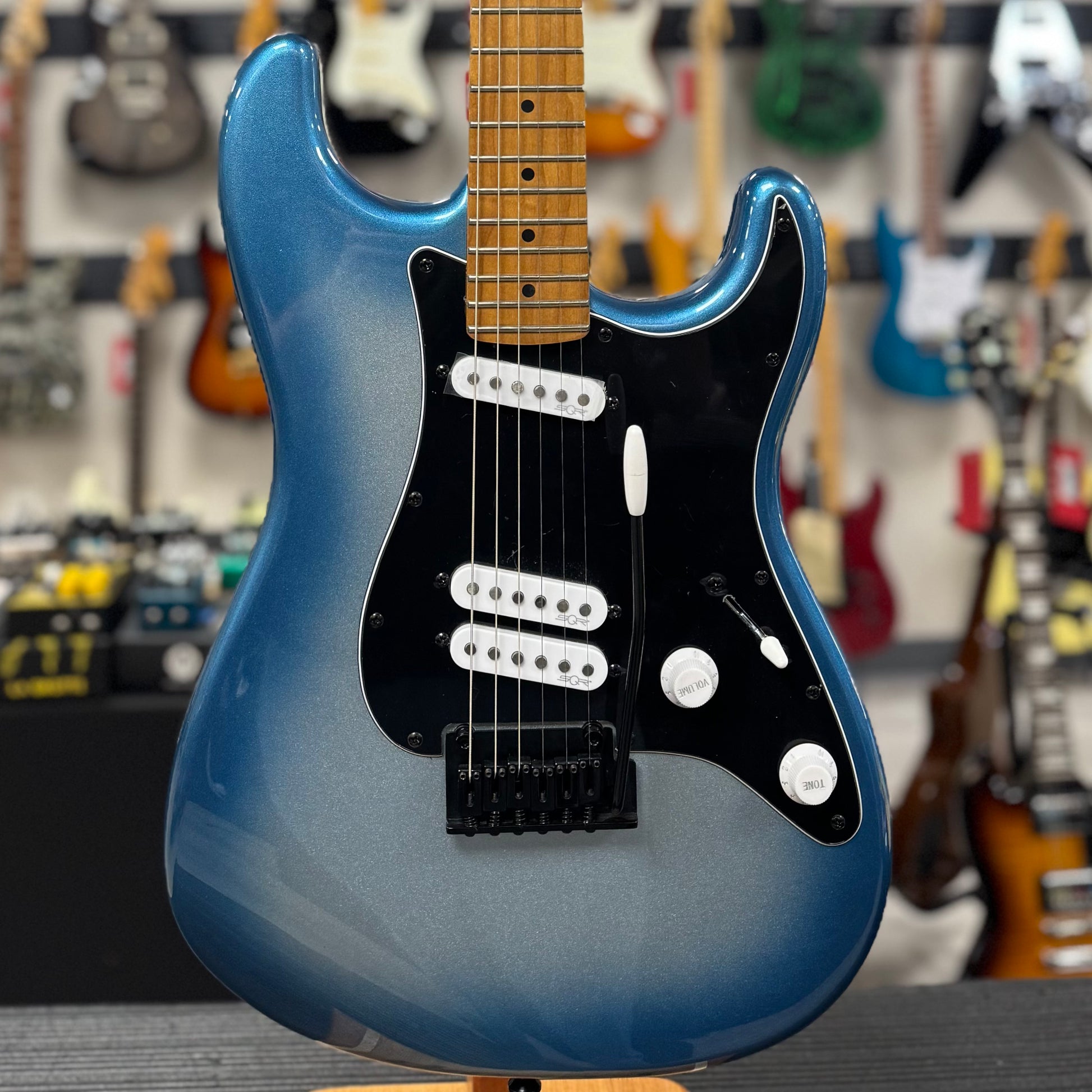 Front of body of Used 2021 Squier Contemporary Strat Blueburst w/bag TSU22783