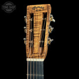 Headstock of Martin Custom Shop  28 Style 00-12F All Exceptional Broad Figured Koa.