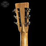 Back of headstock of Martin Custom Shop  28 Style 00-12F All Exceptional Broad Figured Koa.