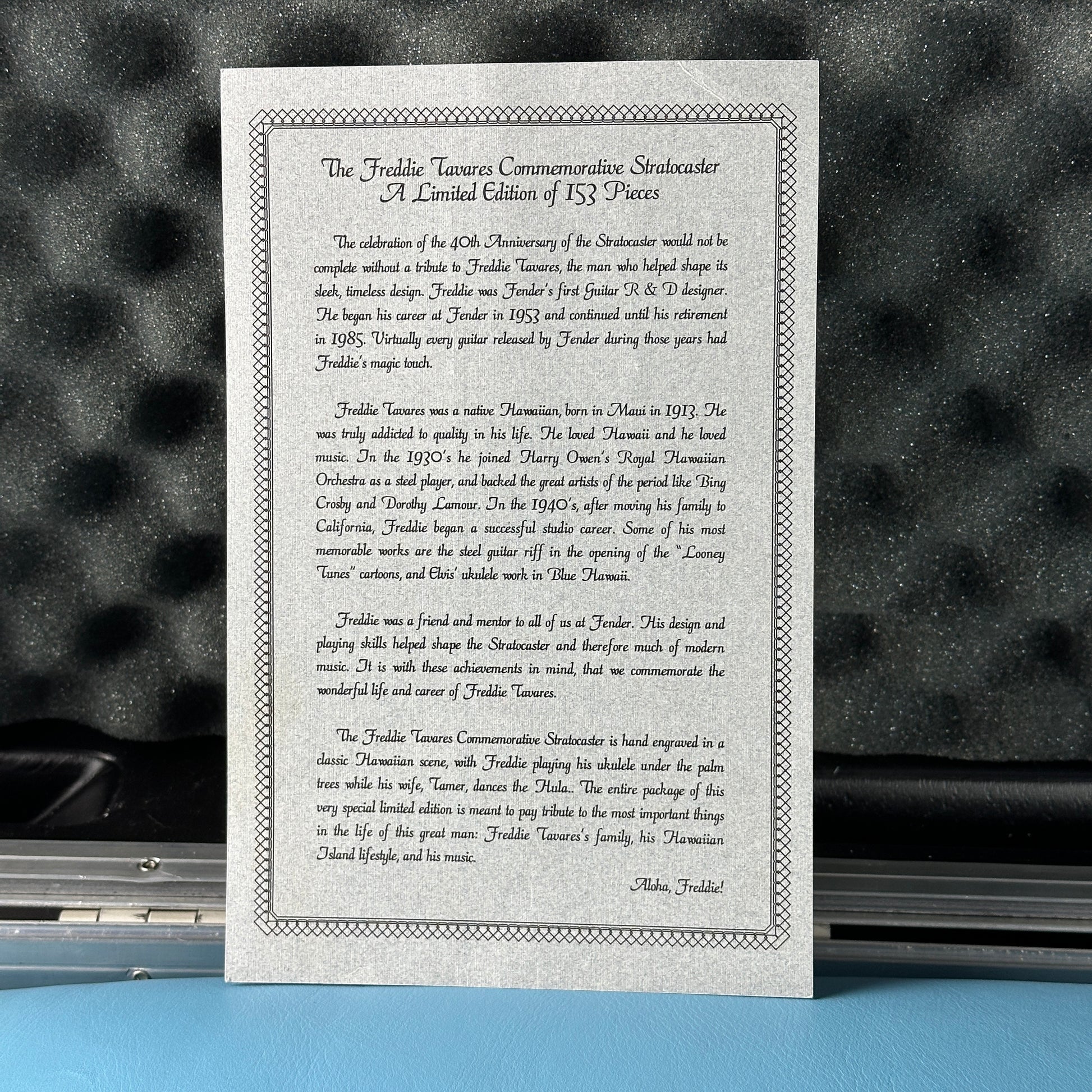 Textual document on a textured surface with a blurred background