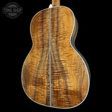 Back angle of Martin Custom Shop  28 Style 00-12F All Exceptional Broad Figured Koa.