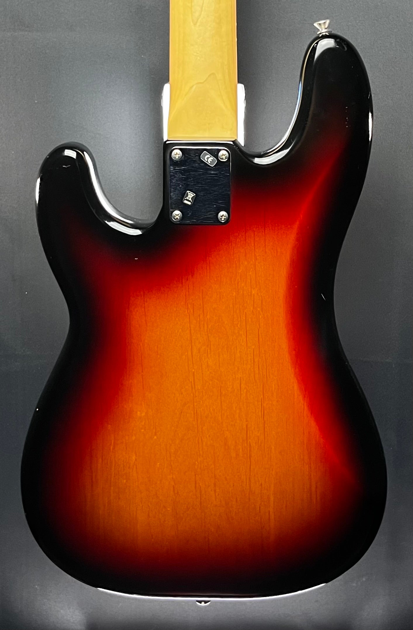 Back of Used 2006 Fender Highway I Precision Bass 3-Color Sunburst w/case TFW371