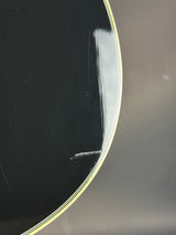 Close-up of a black surface with a scratch on it