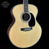 Front angle of Martin Custom Shop  41 Style Grand Jumbo 12 string Adirondack/Wild Grain East Indian Rosewood.