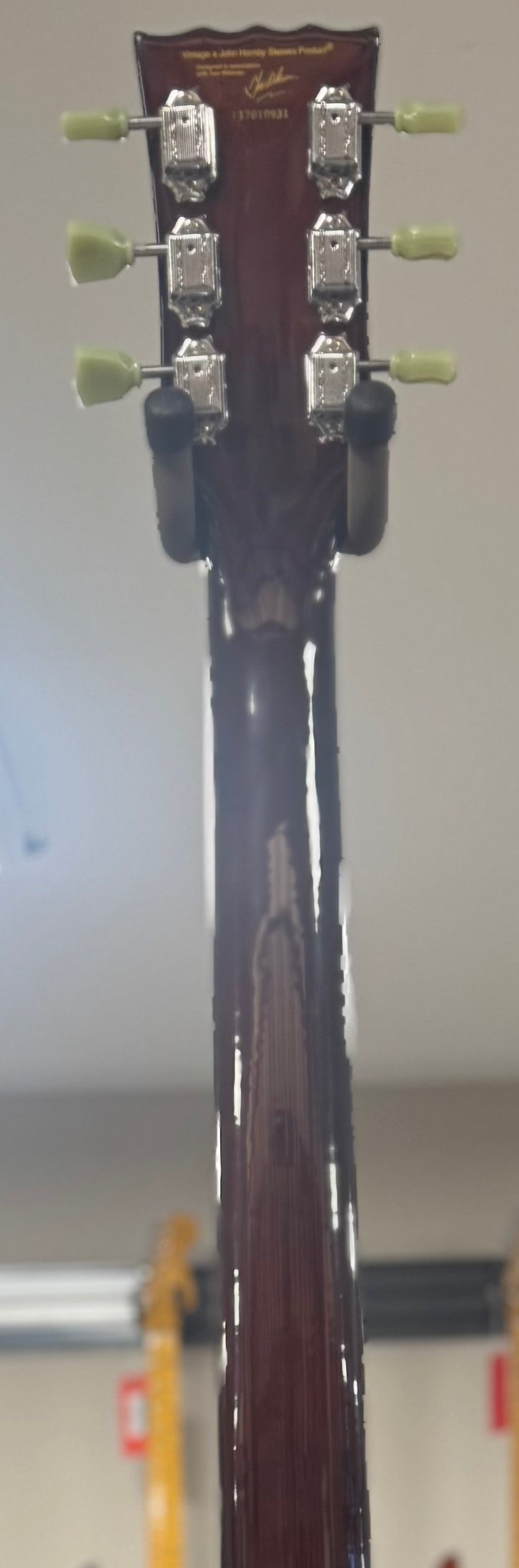 Back of neck of Used Vintage LP P90 Gold Top w/bag TSU22804