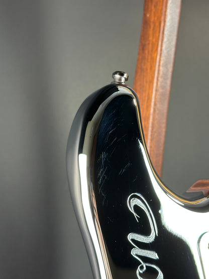 Scratches on horn of Used 1993 Fender Custom Shop Harley Davidson Stratocaster.