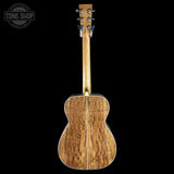Full back of Martin Custom Shop  28 Style 00-14F Adirondack/Bastogne Walnut.