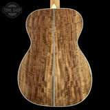Back of Martin Custom Shop  28 Style 00-14F Adirondack/Bastogne Walnut.