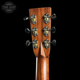 Back of headstock of Martin Custom Shop  28 Style 00-14F Slope Shoulder Adirondack/Wild Grain East Indian Rosewood.