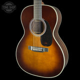 Front angle of Martin Custom Shop  28 Style 00-14F Slope Shoulder Adirondack/Wild Grain East Indian Rosewood.