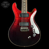 Front of PRS Custom 24-08 Mango Limited Fire Red / Gray Black Fade.