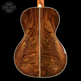 Back of Martin Custom Shop  28 Style 00-14F Slope Shoulder Adirondack/Wild Grain East Indian Rosewood.