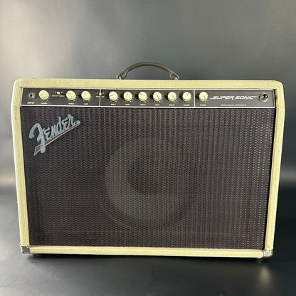 Fender Super Sonic guitar amplifier on a gray background