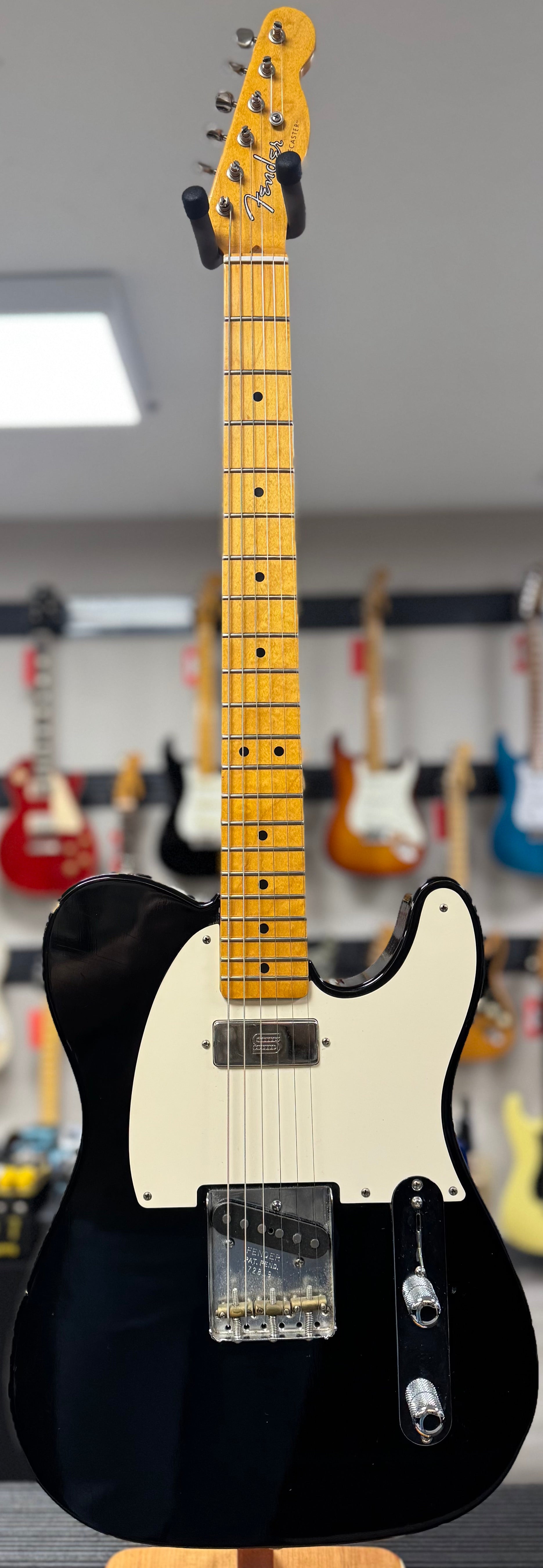 Front of whole Used Fender American Vintage Hot Rod 52 Telecaster Black w/case TSS6442