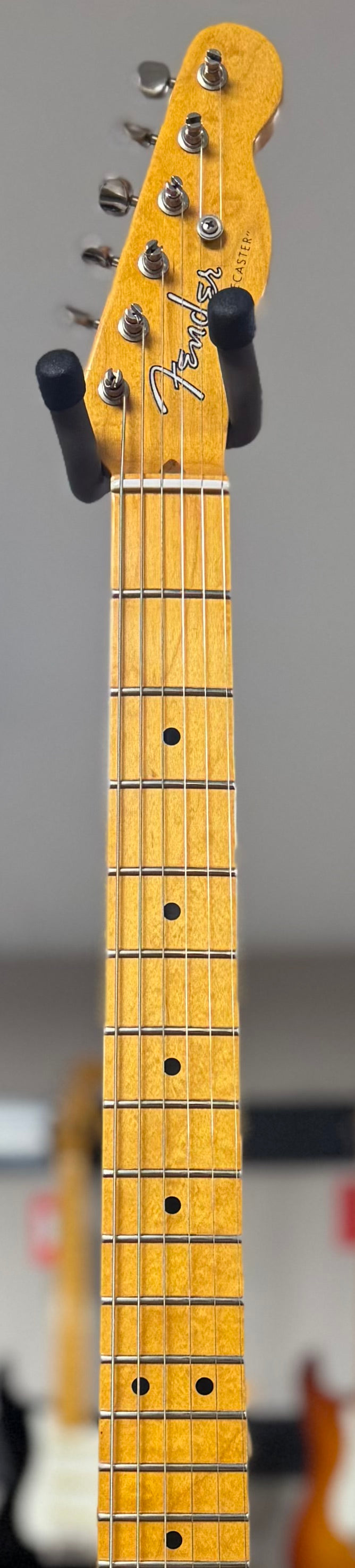 Front of neck of Used Fender American Vintage Hot Rod 52 Telecaster Black w/case TSS6442