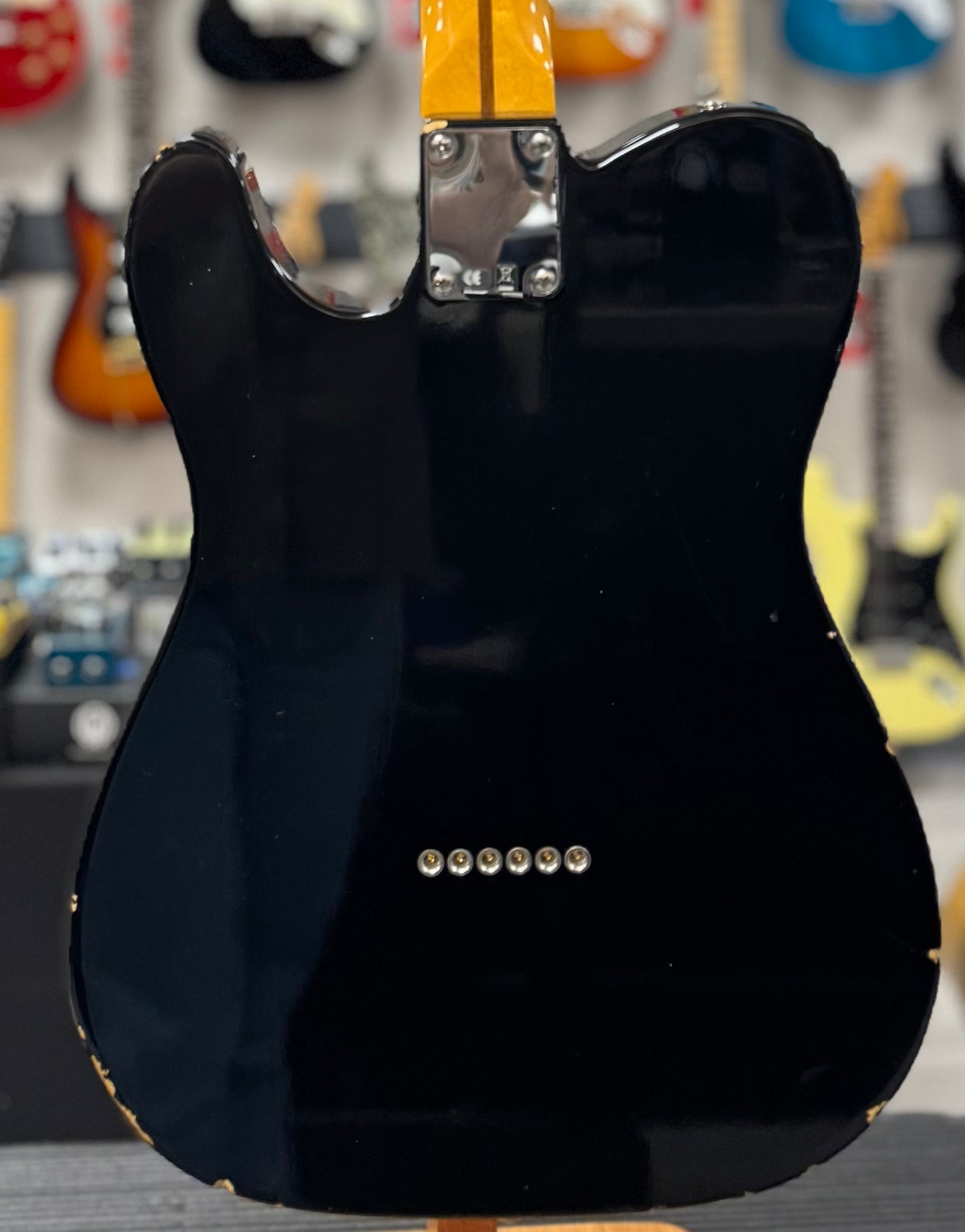 Back of body of Used Fender American Vintage Hot Rod 52 Telecaster Black w/case TSS6442
