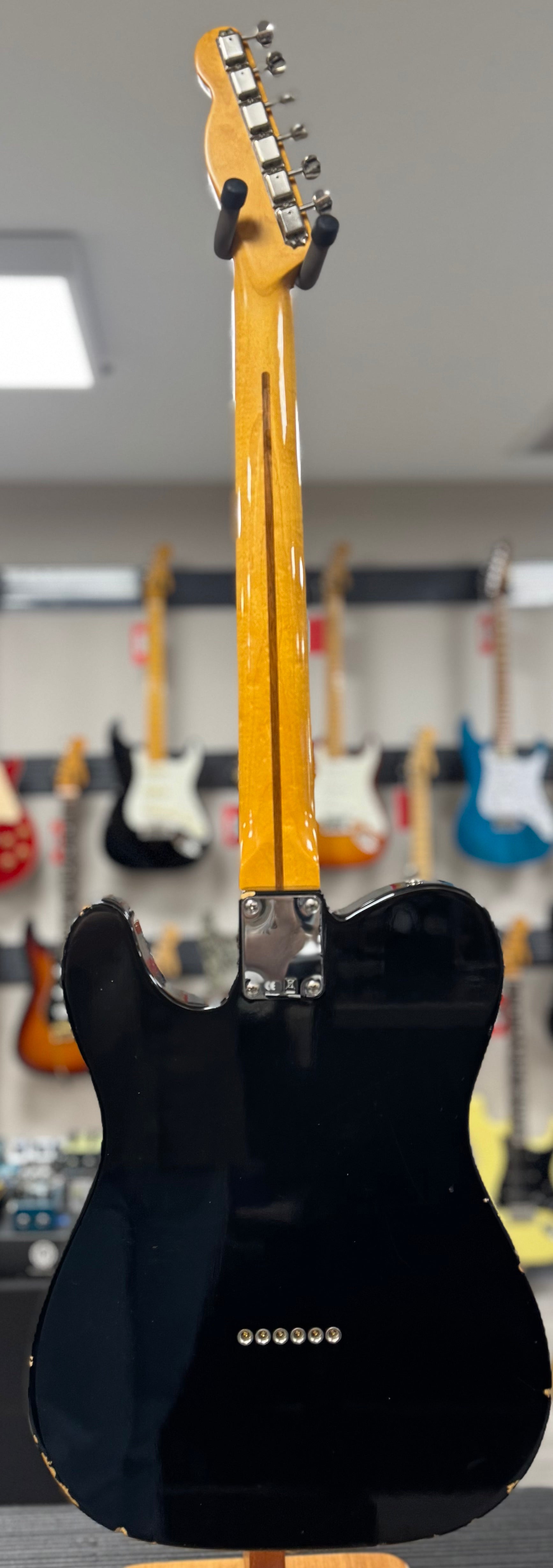 Back of whole Used Fender American Vintage Hot Rod 52 Telecaster Black w/case TSS6442