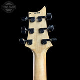 Back of headstock of 2024 PRS Paul Reed Smith CE24 Semi-Hollow Quilt Eriza Verde.
