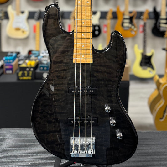 Front of body of Used Warmoth Jazz Bass w/Seymour Duncan Antiquity Pickups w/case TSS6443