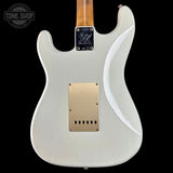 Back of Fender Custom Shop Limited Edition Roasted '54 Strat Journeyman Relic '55 Desert Tan.