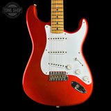 Front of Fender Custom Shop LTD 70th Anniversary 1954 Stratocaster Candy Tangerine.
