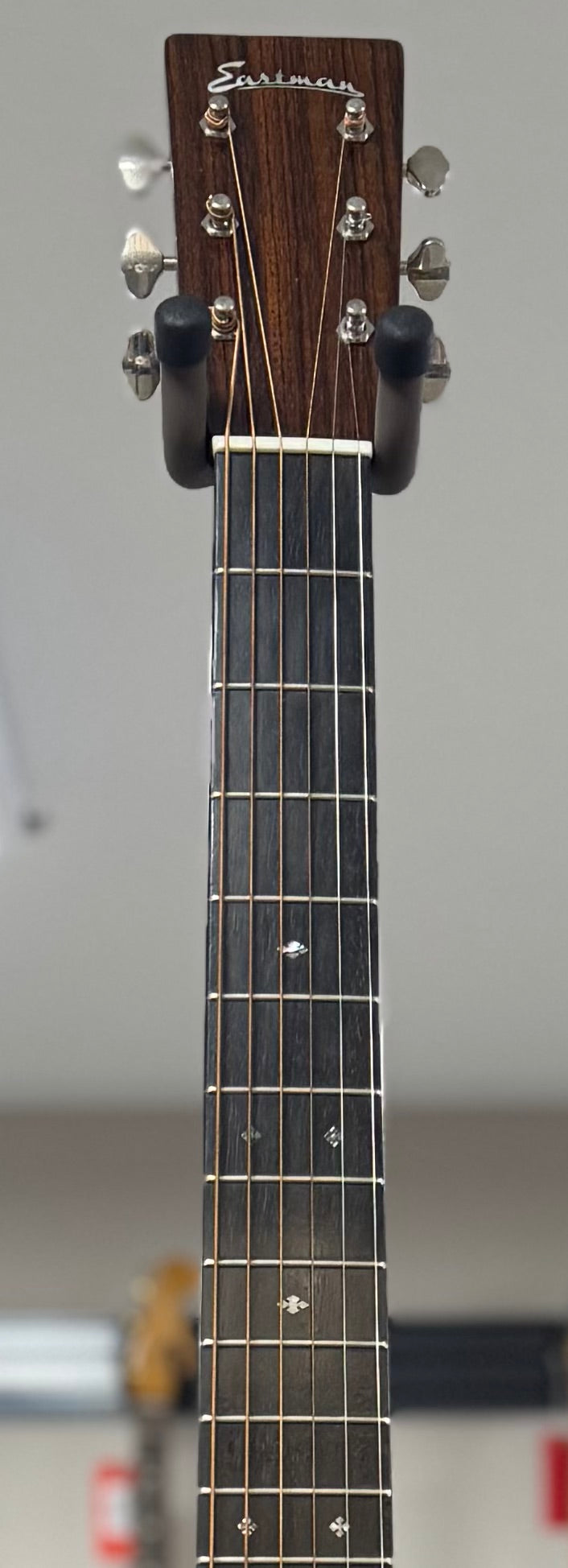 Front of neck of Used Eastman E20D-TC w/case TSS6446