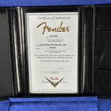 Certificate of authenticity for Fender Custom Shop American Custom Strat MN NOS Sapphire Blue Transparent.