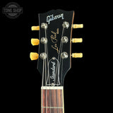 Headstock of Gibson Les Paul Standard 50s Figured Top Ocean Blue.
