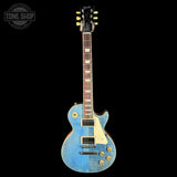 Full front of Gibson Les Paul Standard 50s Figured Top Ocean Blue.