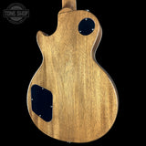 Back angle of Gibson Les Paul Standard 50s Figured Top Honey Amber.